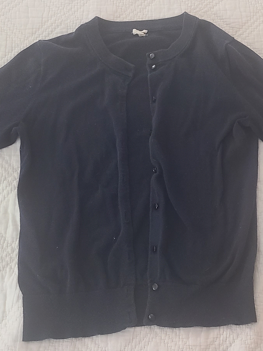 J.Crew Navy/Black 100% Cotton Cardigan — Size Small